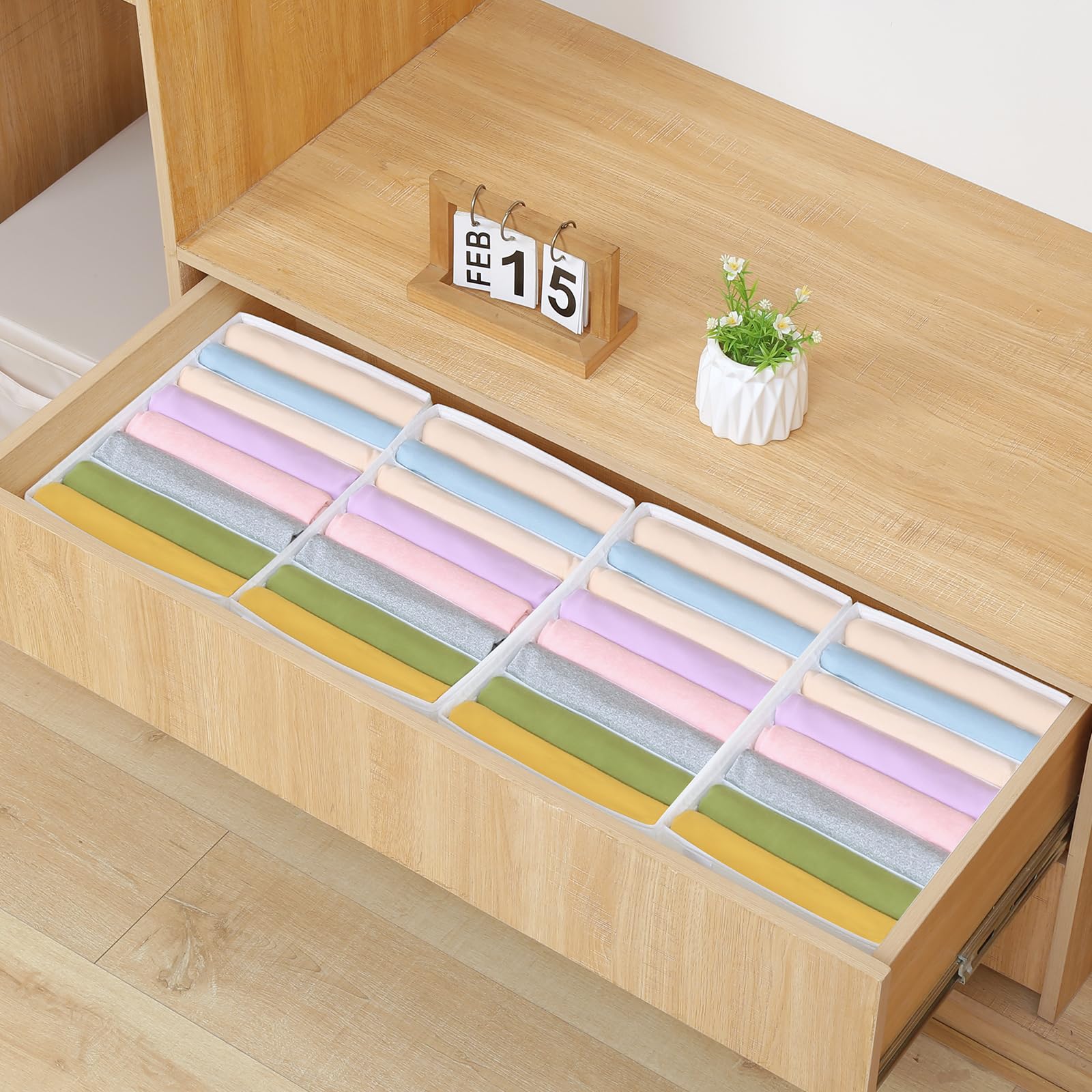 Amazon.com: Remittur 4 Packs T-shirt Drawer Organizers for